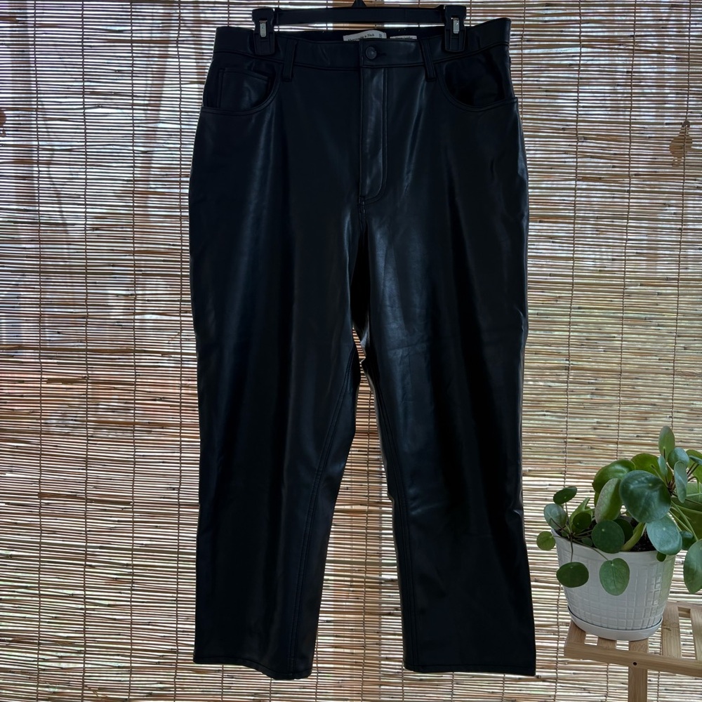 Abercrombie & Fitch Black Vegan Leather Pants